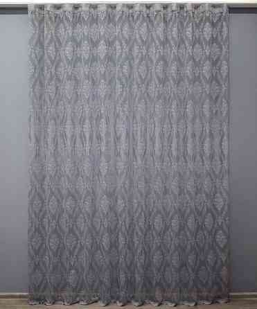 Тюль VR-Textil 1371т Корона Жакард Сірий 300х270 см (42-0110) Київ