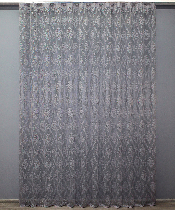 Тюль VR-Textil 1371т Корона Жакард Сірий 300х270 см (42-0110) Київ - фото 3