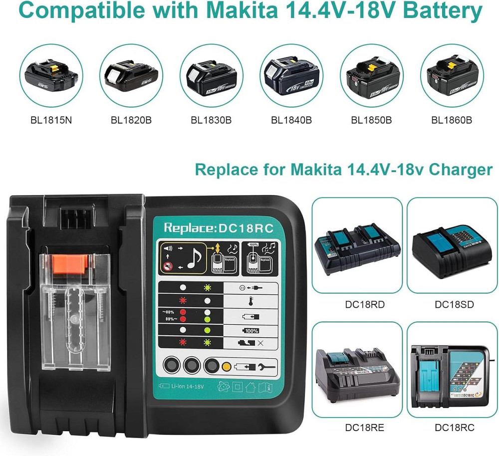 Быстрозарядник Makita для аккумуляторов 14.4-18В Киев - изображение 6