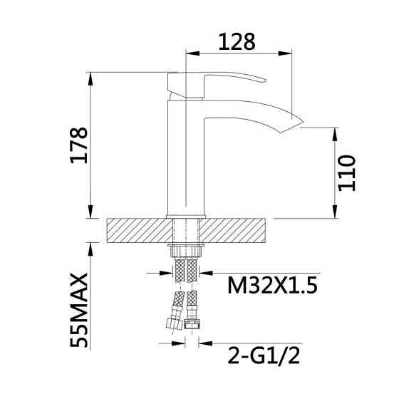 Змішувач для раковини Qtap Swan Cascada QTSWA270CRW45568 (k35), одноважільний, низький, Chrome/White Харків