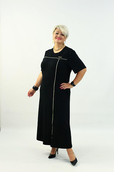 Женское длинное базовое платье батал турецкая вискоза 60/64 Одесса - изображение 3