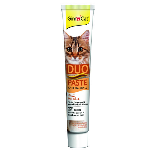 Паста GimCat DUO PASTE Anti-hairboll malt with cheese для кошек с чувствительным пищеварением всех пород мальт и сыр 50г Киев - изображение 2