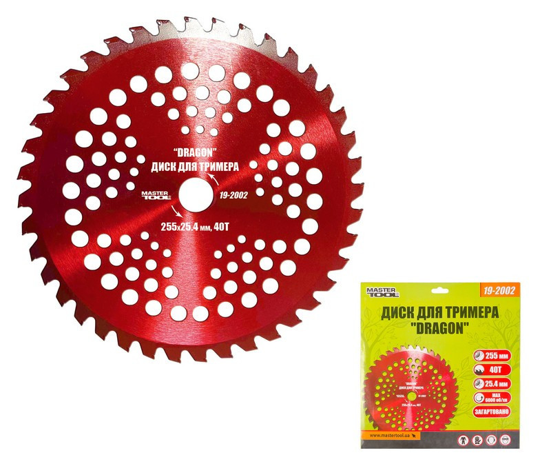 Диск для тримера MASTERTOOL "DRAGON" 255х25.4х40Т із переможною напайкою загартований 19-2002 Рівне - фото 1