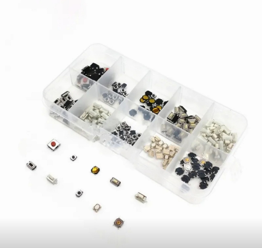 Набор тактовых кнопок Tact Switch 250 шт (10 видов) 6×6 мм, микрокнопки для Arduino, ESP32, Raspberry Pi, DIY электроники Киев - изображение 2