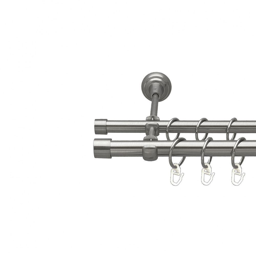 Карниз Orvit Заглушка металевий дворядний відкритий гладка труба кільце металеве Нержавіюча Сталь 19\16 мм 200 Львов - изображение 1