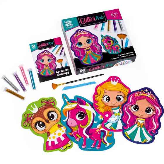 Набір для творчості "Glitter Art Казкові принцеси" VT4501-10, 5 флаконів з глітерами Вінниця