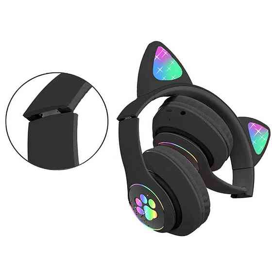 Беспроводные наушники с кошачьми ушками VZV-23M,Чёрные SBR Киев