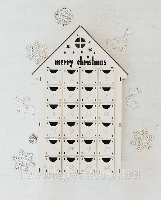 Адвент календарь из дерева на 24 дня | Праздничный декор для дома Ирпень - изображение 2