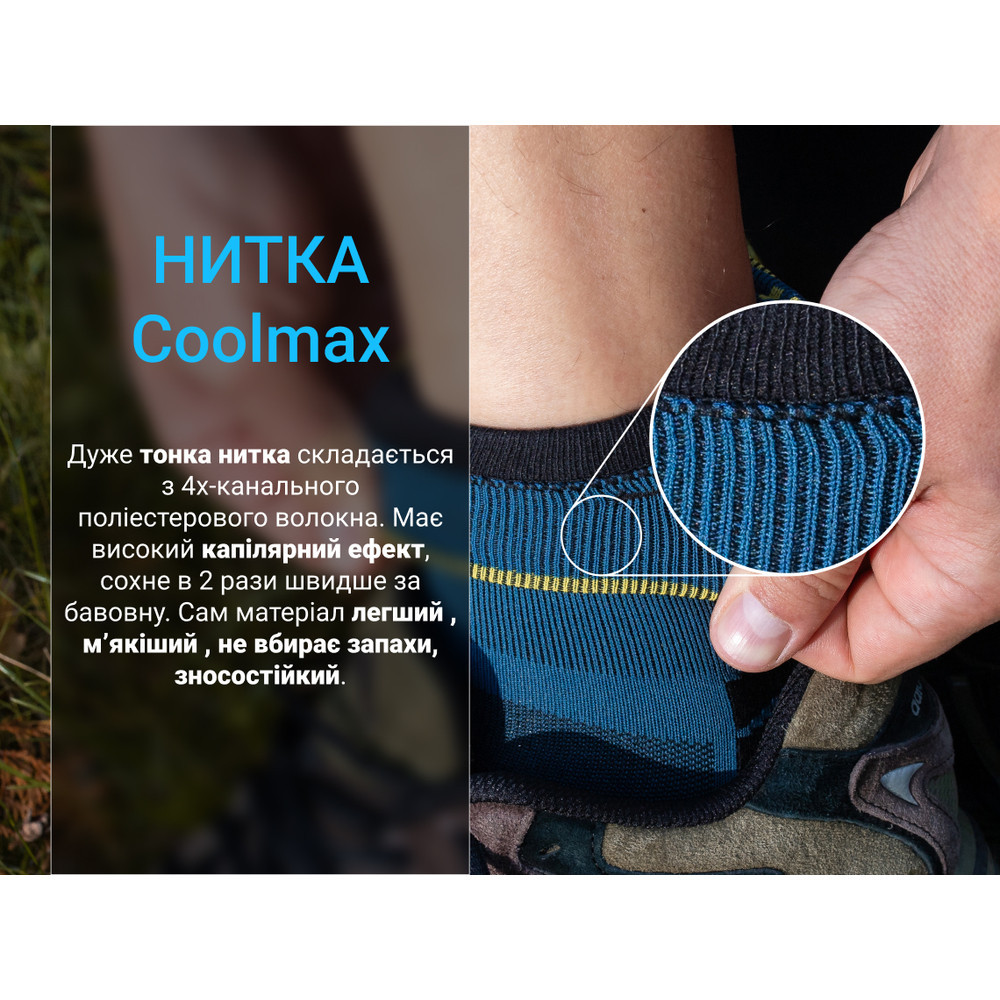 Носки водонепроницаемые Dexshell Running Lite 2.0 Socks, темно-голубые, размер M Киев - изображение 6
