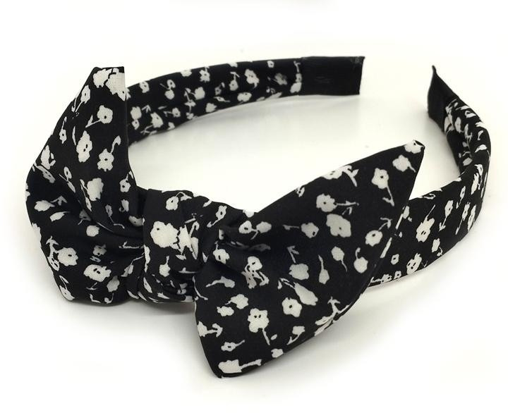 Обруч с бантом черный в цветок Солоха Киев - изображение 1
