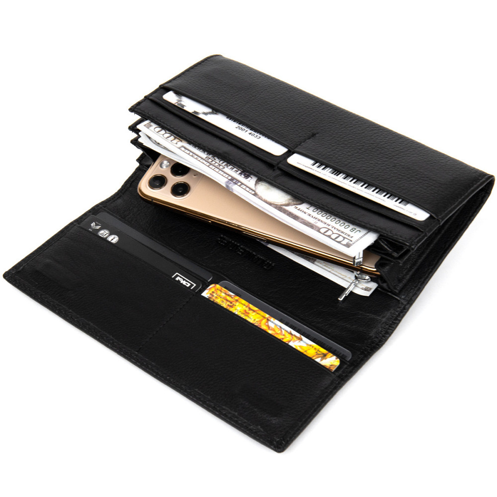 Добротний жіночий гаманець ST Leather 19375 Чорний Київ - фото 6