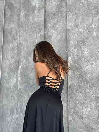 Жіноче святкове елегантне плаття з відкритою спинкою костюм Армані Чорний, 46/48 Одеса