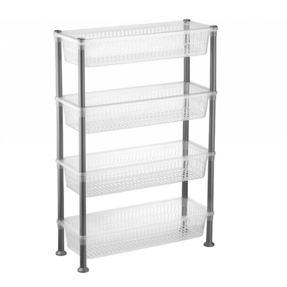 Етажерка прямокутна на 4 полиці 50*19,5*80см пластик прозорий Nostalgia Slim ELIF Житомир - фото 1