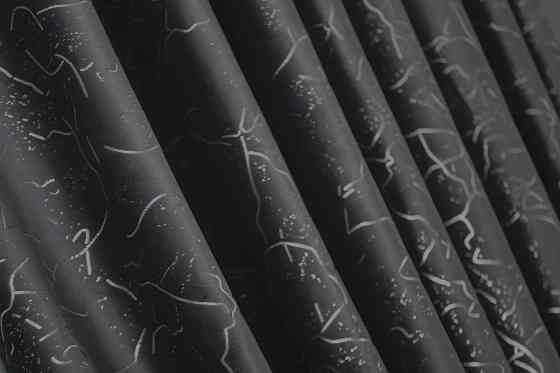 Шторна тканина оксамит (бархат) колекція "Афіна" Туреччина, висота 3м колір чорно-сірий 1315ш Київ