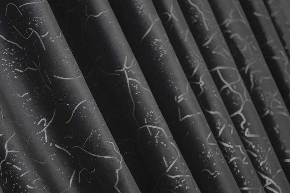 Шторна тканина оксамит (бархат) колекція "Афіна" Туреччина, висота 3м колір чорно-сірий 1315ш Київ - фото 1