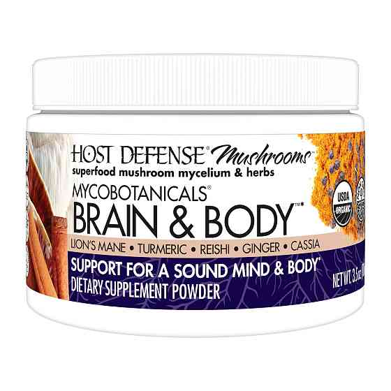 Поддержка умственной концентрации и здоровья тела Host Defense MycoBotanicals Brain & Body Powder 100 g Луцк