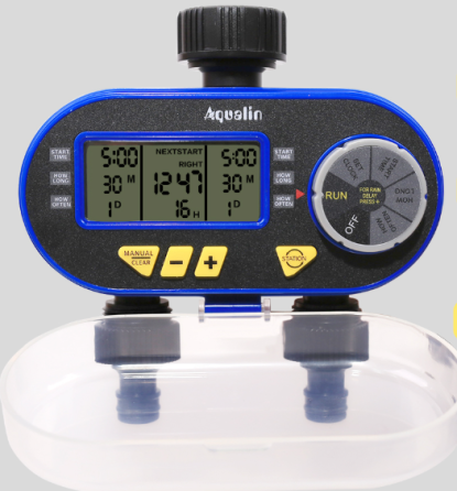 Таймер полива Aqualin YL21060 цифровой на 2 линии, автоматический регулятор подачи воды с дисплеем Киев