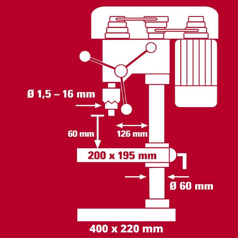 Мощный сверлильный станок Einhell TC-BD 630/1 : 630 Вт, 1.5-16мм сверло (4520597) Киев - изображение 9