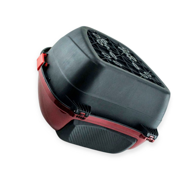 Багажник (кофра) "Нейломайка" (червона) з шоломом з бородою мото Мукачево - фото 1