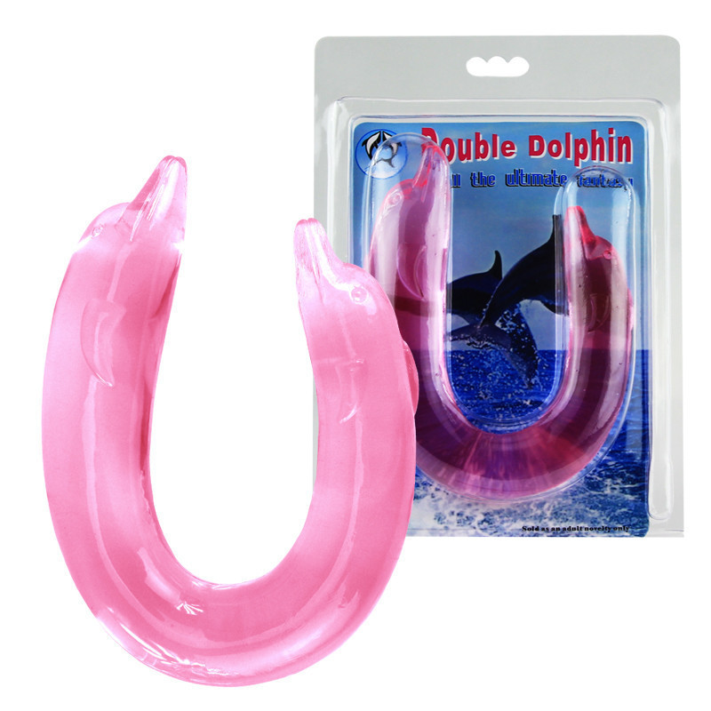 Двосторонній фалоімітатор - Double Dolphin Pink Sex Aura Київ - фото 1