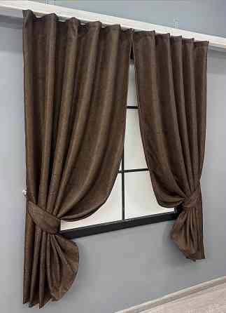 Комплект коротких штор VR-Textil Жаккард Viva Marmo № 1783ш Коричневый 130х170 см 2 шт (35-0371) Киев