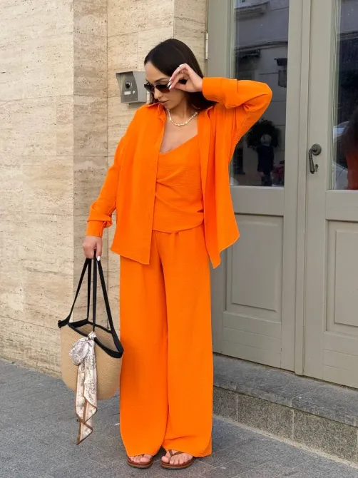 Жіночий костюм трійка з сорочкою, майкою та штанами Одеса - фото 13