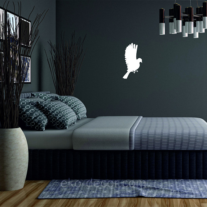 Декоративное настенное Панно «Птичка» Декор на стену(цена за 1шт) 20*10 см, Белый Киев - изображение 7