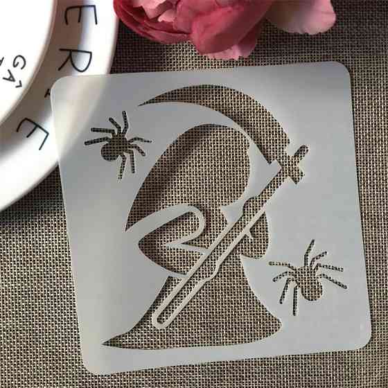 Трафарет для Хэллоуин Смерть с косой 13 на 13 см серый Киев