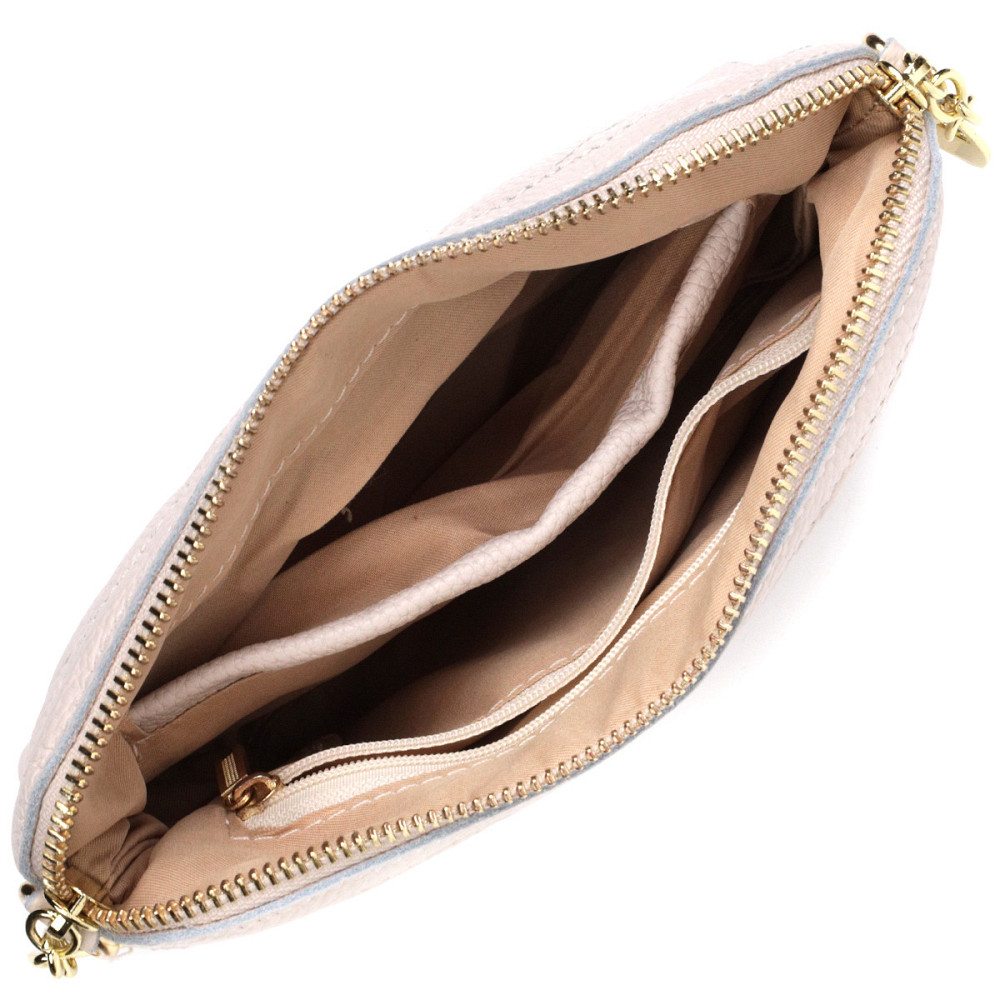 Стильна сумка жіноча через плече з натуральної стьобаної шкіри Vintage 22316 Біла Київ - фото 4