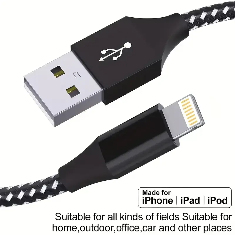 Кабель USB-Lightning 3м для Apple, прочный и гибкий Киев - изображение 1