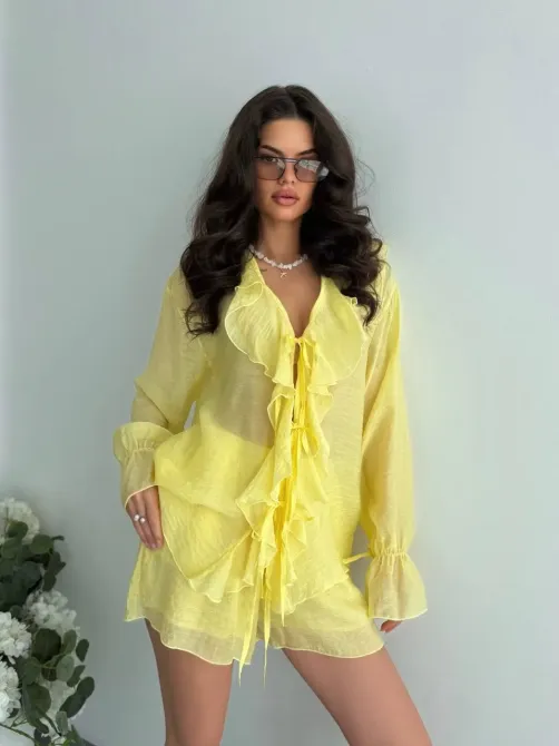 Женский костюм из тенсела с шортами и блузой Одесса - изображение 2