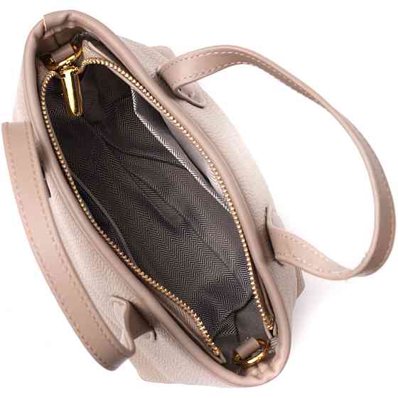 Жіноча сумка з двома ручками з натуральної шкіри Vintage 22283 Бежева Київ