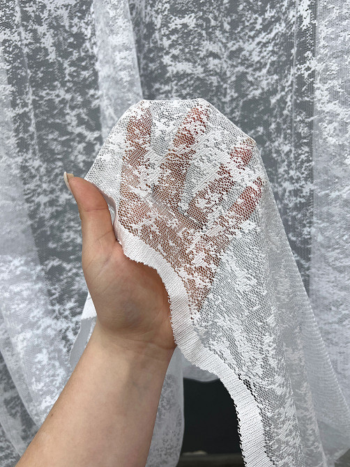 Тюль VR-Textil 702т Мармур Al-2 Жакард Білий 400х270 см (40-516) Київ - фото 12