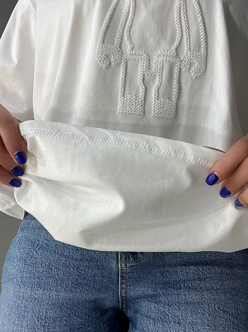 Футболка жіноча A-N 2396 оверсайз з ведмедиком та блискітками, білий, one size Київ - фото 14