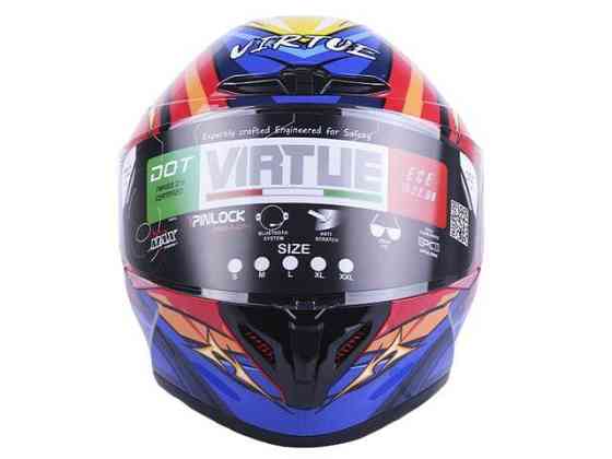 Шолом мотоциклетний інтеграл MD-821, оранжевий із синім, size XL Мукачево