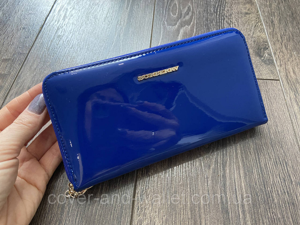 Стильний яскравий жіночий гаманець на блискавці синього кольору Burb Київ - фото 5