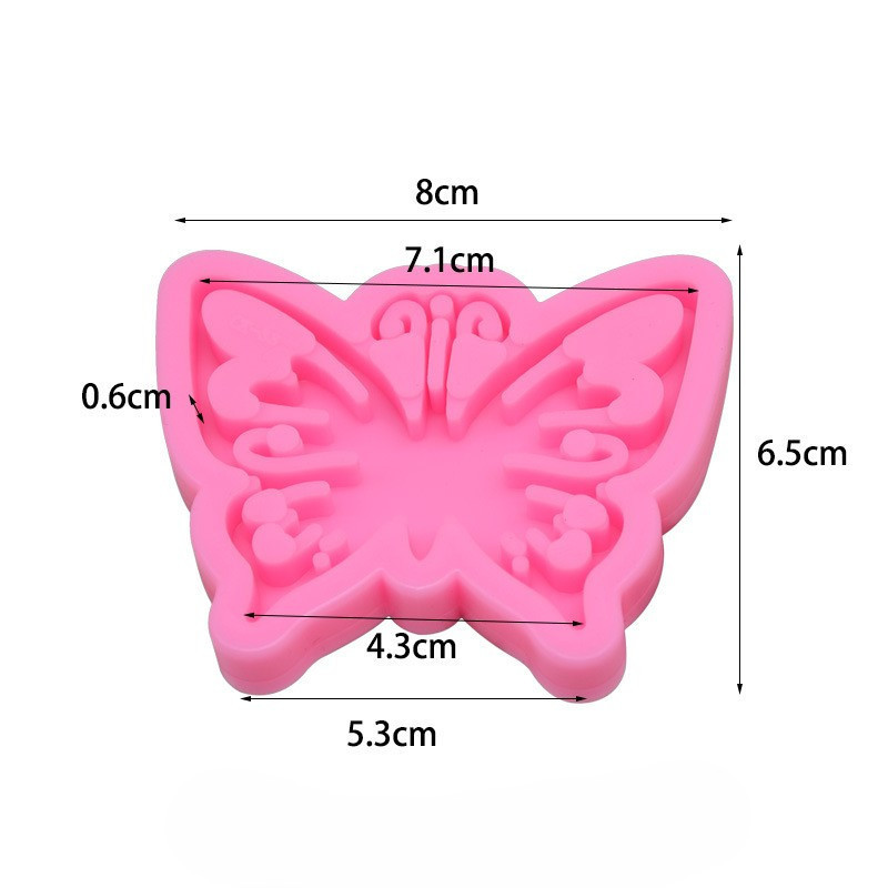 Молд силиконовый Бабочка 80 на 65 на 53 мм розовый Киев - изображение 2