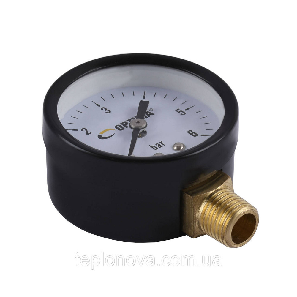 Манометр Optima 6 атм. 50 мм сталевий корпус нижнє під'єднання ( Y50 - YFC-1 ) Чернівці - фото 2
