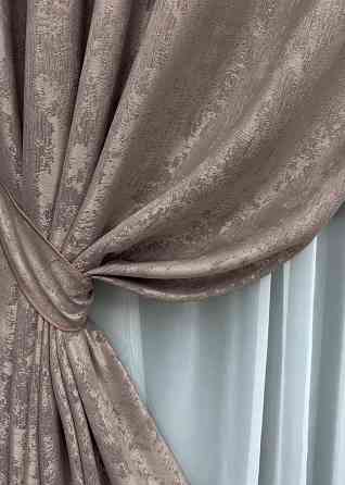 Комплект штор на люверсах VR-Textil Жакард Sultan YL № 1669ш Какао 150х250 см 2 шт (37-0184) Київ