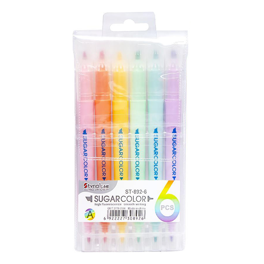 Набор текстовыделителей двухсторонних 6 цветов ST892-6 Винница - изображение 1