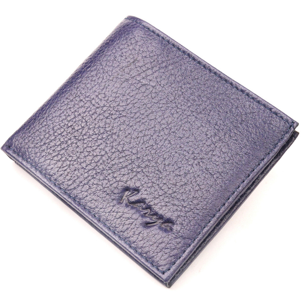 Отличный мужской зажим из зернистой кожи KARYA 21053 Синий Киев - изображение 1