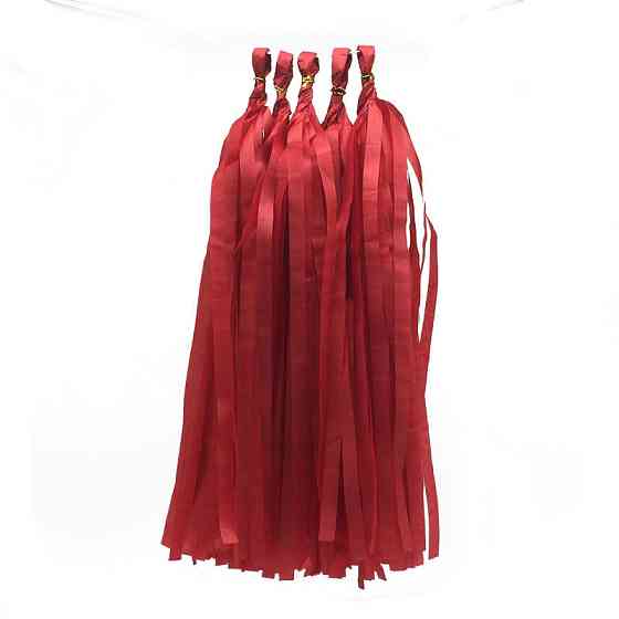 Кисточки тассел бумажные гирлянды 5 шт 35 см красный Киев