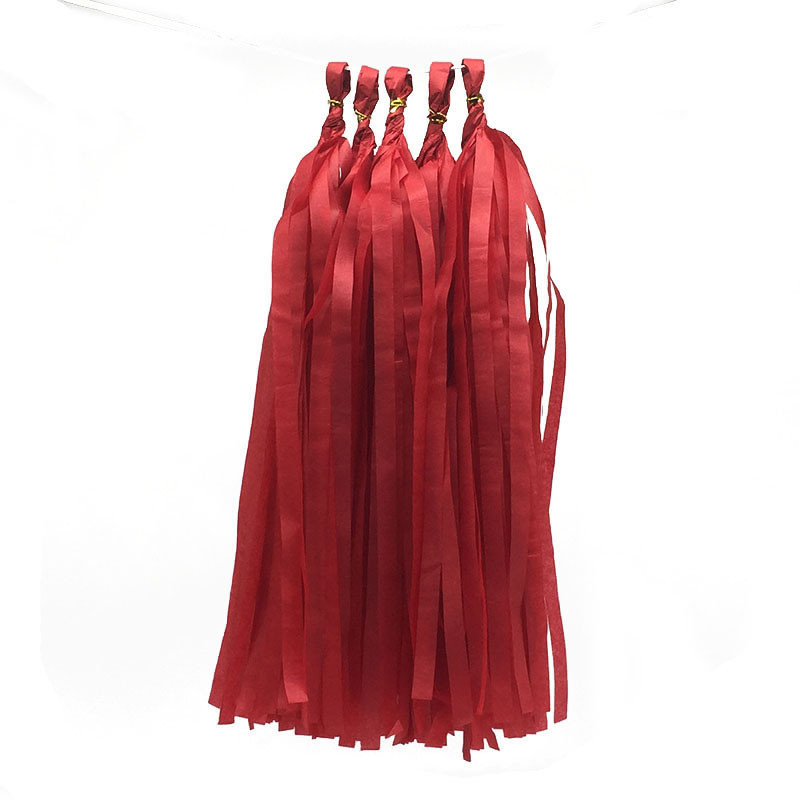 Пензлики тасел паперові гірлянди 5 шт 35 см червоний Київ - фото 1