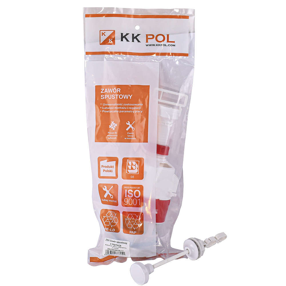 Злив.ний клапан із регулюванням K.K.POL ZSO/200(350/ZSO/200-00-T1) Тернопіль - фото 2