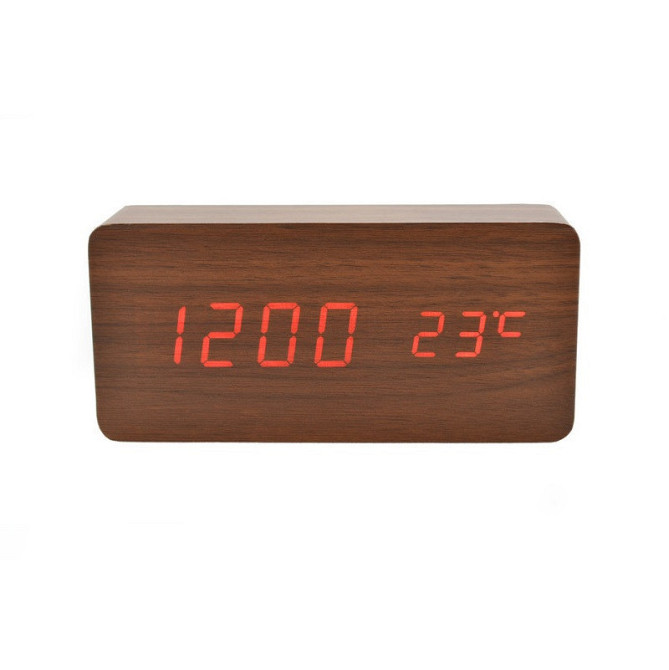 Настольные часы от сети и от батареек с зеленой подсветкой/датчик темп VST 862-4 (80) Одесса - изображение 4