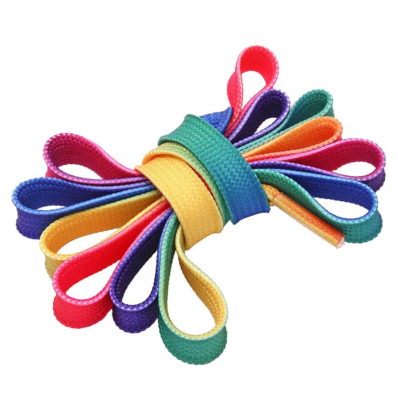 Шнурки для взуття різнокольорові яскраві модні аксесуари Lace 80см (Різнокольорові, 1 пара) Миколаїв - фото 2