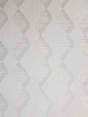 Шпалери метрові вінілові на флізелін Marburg Villa Romana геометрія смужки зигзаг сріблясті на білому Київ