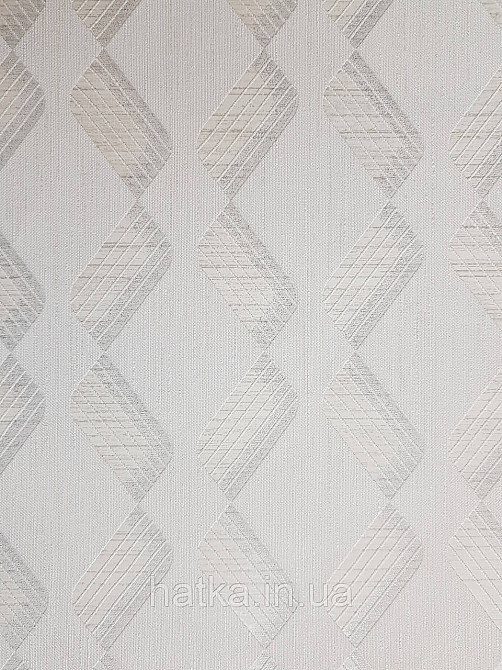 Шпалери метрові вінілові на флізелін Marburg Villa Romana геометрія смужки зигзаг сріблясті на білому Київ - фото 2
