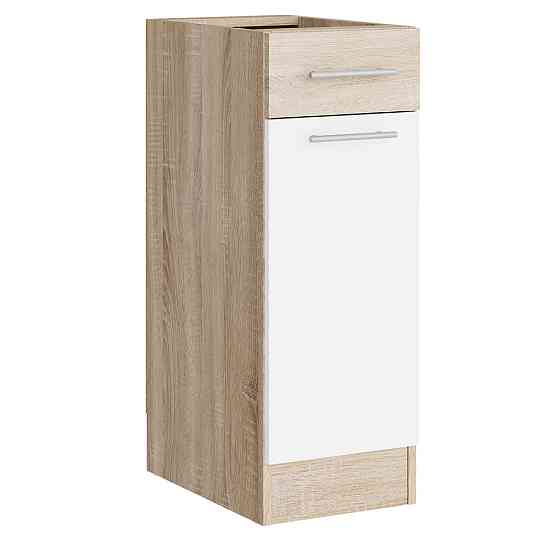 Кухонний модуль нижній з шухлядою Еверест Еко 300 дуб сонома/німфея альба (білий) (без стільниці) 30х46х82 см (DTM-071047) Львів