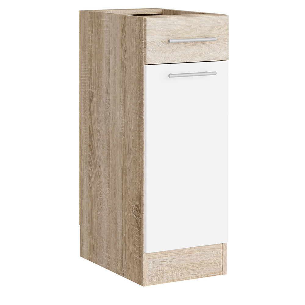 Кухонный модуль нижний с шухлядой Эверест Эко 300 дуб сонома/нимфея альба (белый) (без столешницы) 30х46х82 см (DTM-071047) Львов - изображение 1